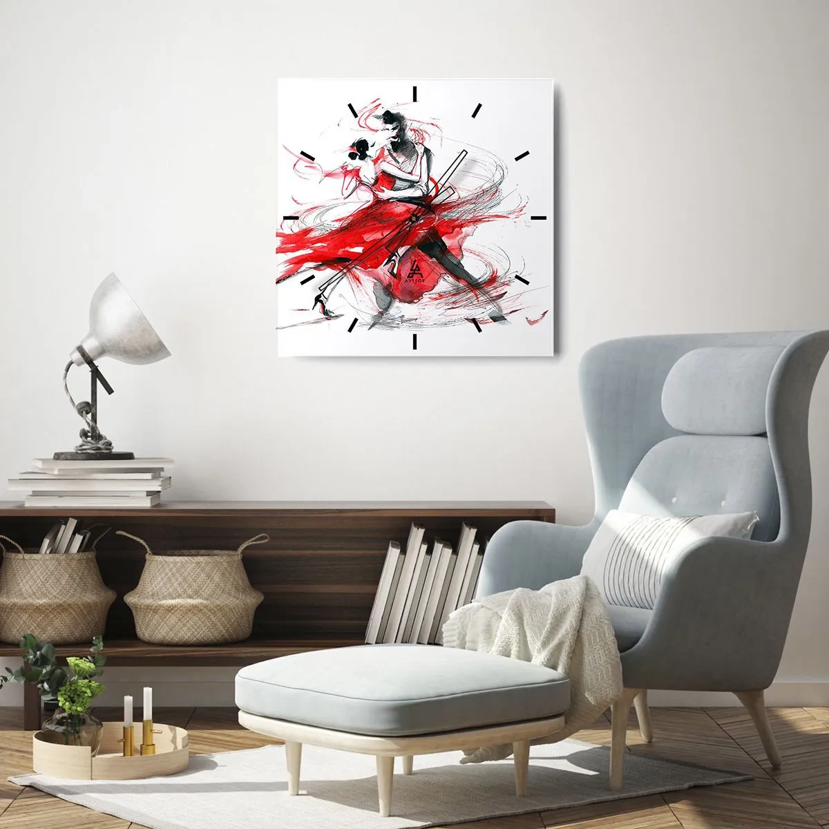 Vægur, Uret - Tango - passionens rytme - 40x40 cm