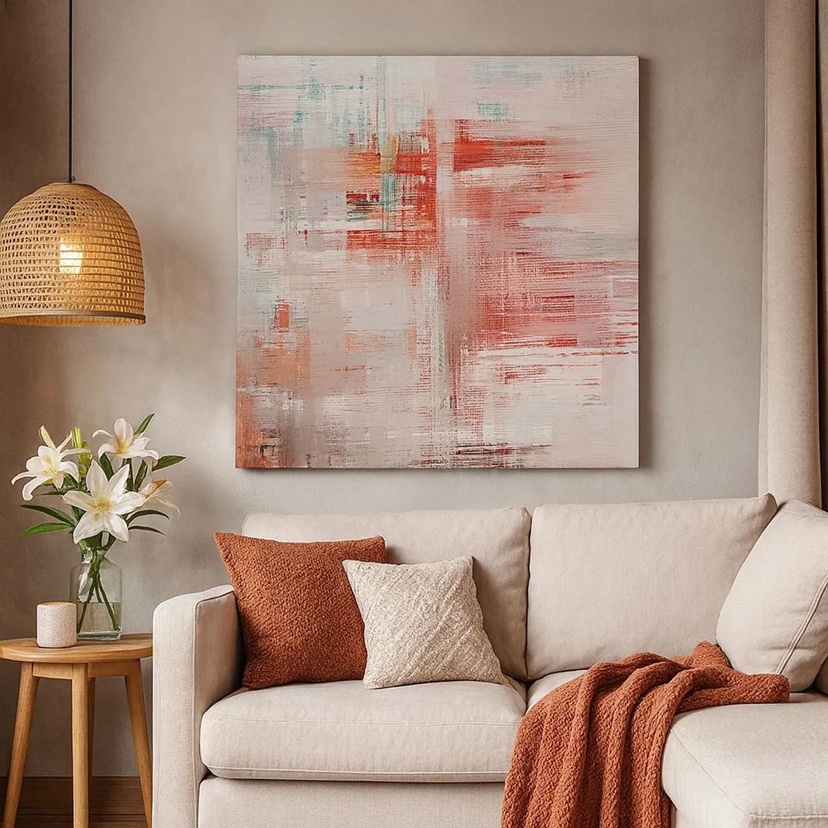 Lærredstryk - Billede på lærred - Diset. Hvor er dog det lyserødt - 30x30 cm