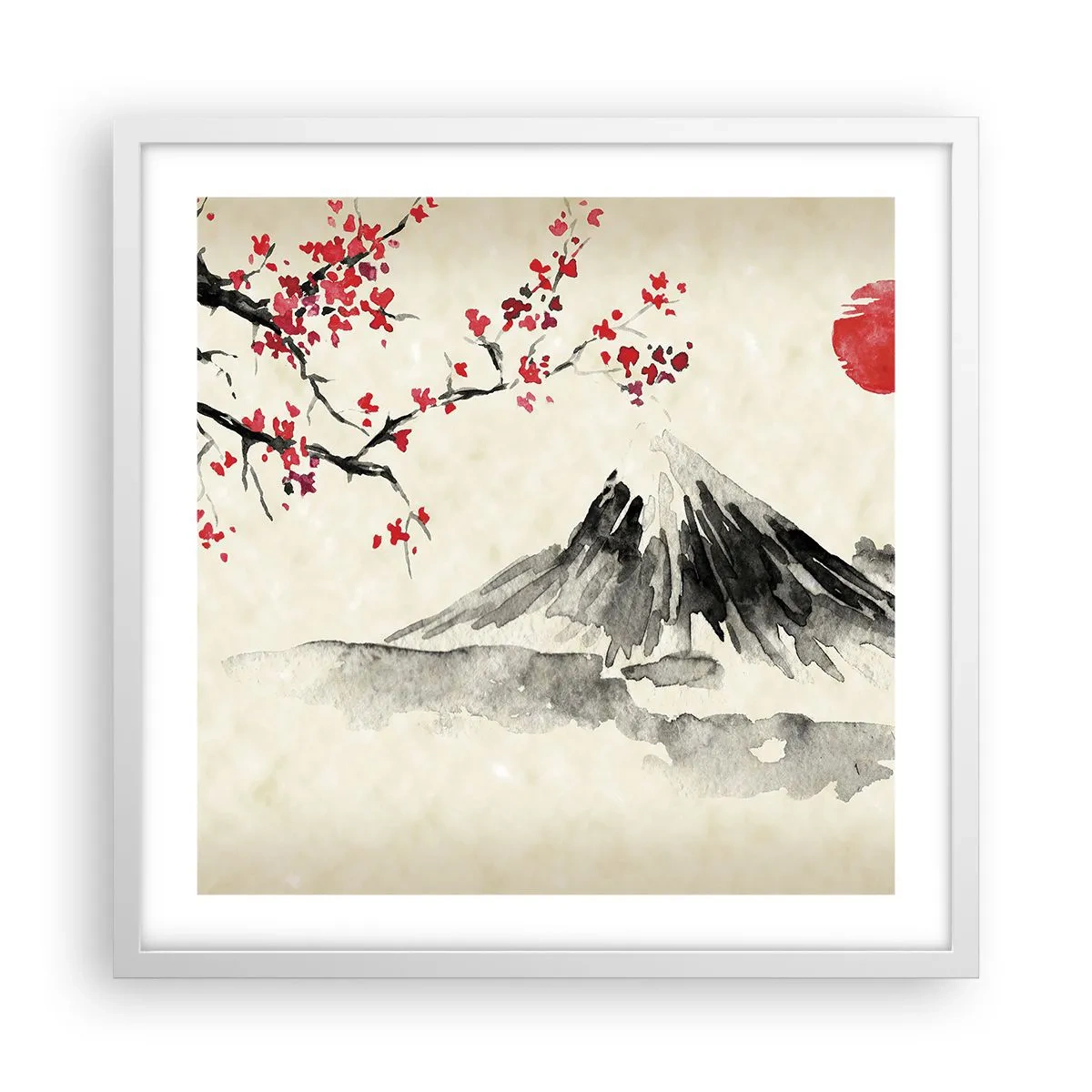 Plakat i hvid ramme - Bliv forelsket i Japan - 50x50 cm