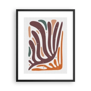 Plakat i sort ramme - Strålende organisk komposition - 40x50 cm