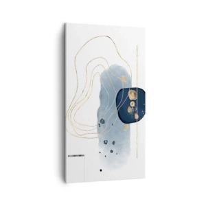 Lærredstryk - Billede på lærred - Blå-gylden fantasi - 45x80 cm