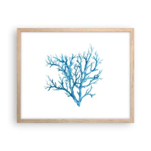 Plakat i ramme af lyst egetræ - Marint filigran - 50x40 cm