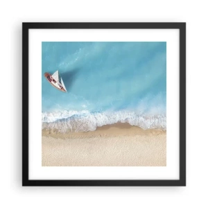 Plakat i sort ramme - På grænsen mellem blå og guld - 40x40 cm