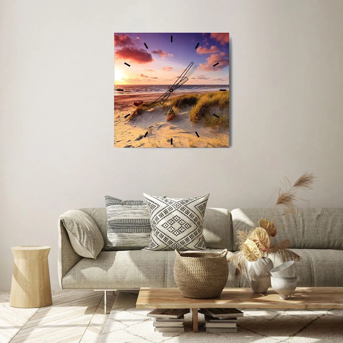 Vægur, Uret - Luften dufter allerede af sommer - 30x30 cm