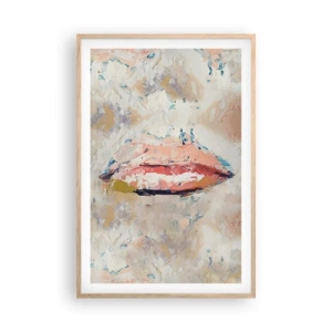 Plakat i ramme af lyst egetræ - Vækker sanserne - 61x91 cm