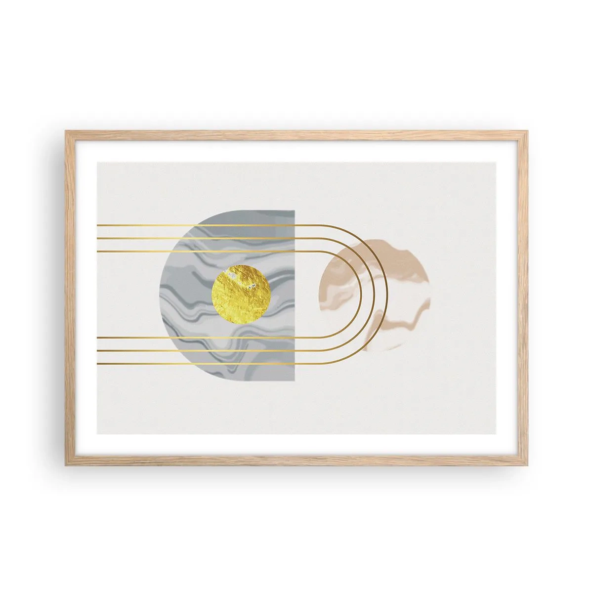 Plakat i ramme af lyst egetræ - Lysstyrke og udstråling - 70x50 cm