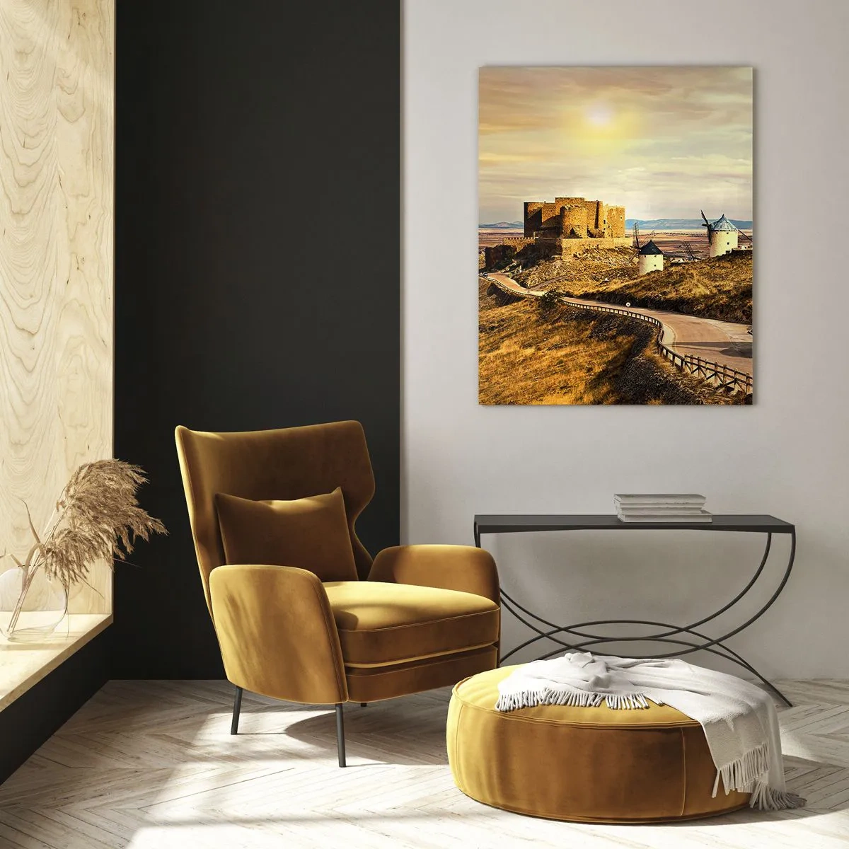 Billede på glas - Don Quixote er ved at dukke op - 50x70 cm