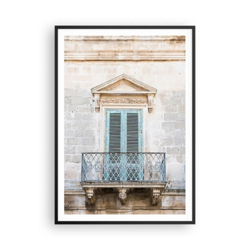 Plakat i sort ramme - Den unikke charme i Italien - 70x100 cm