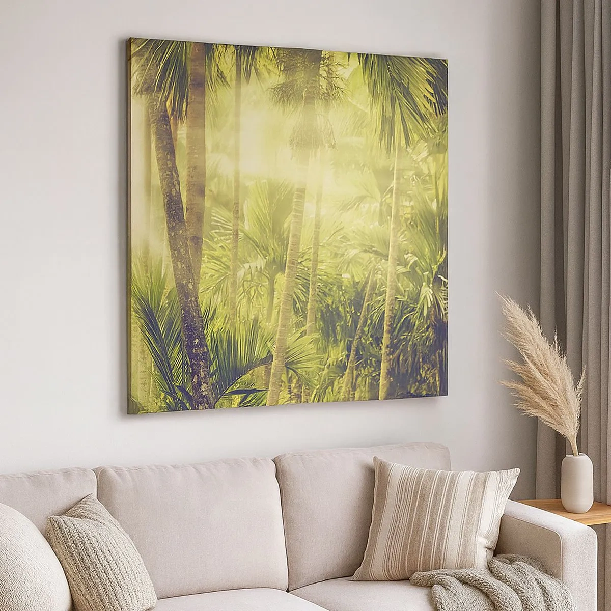 Lærredstryk - Billede på lærred - I grønne gløder - 30x30 cm