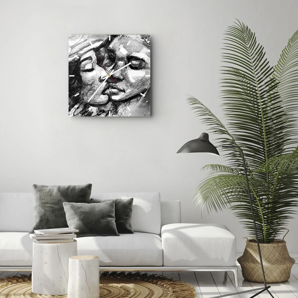 Vægur, Uret - Et ømt øjeblik - 40x40 cm