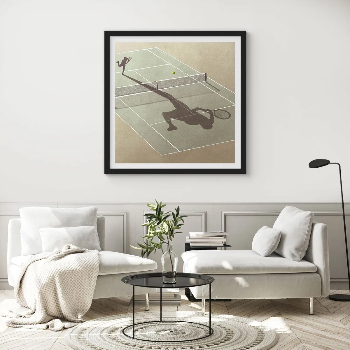 Plakat i sort ramme - Overvind dig selv - 40x40 cm