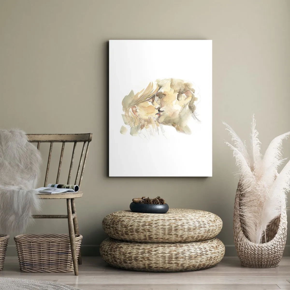 Lærredstryk - Billede på lærred - Den fundne halvdel? - 65x120 cm