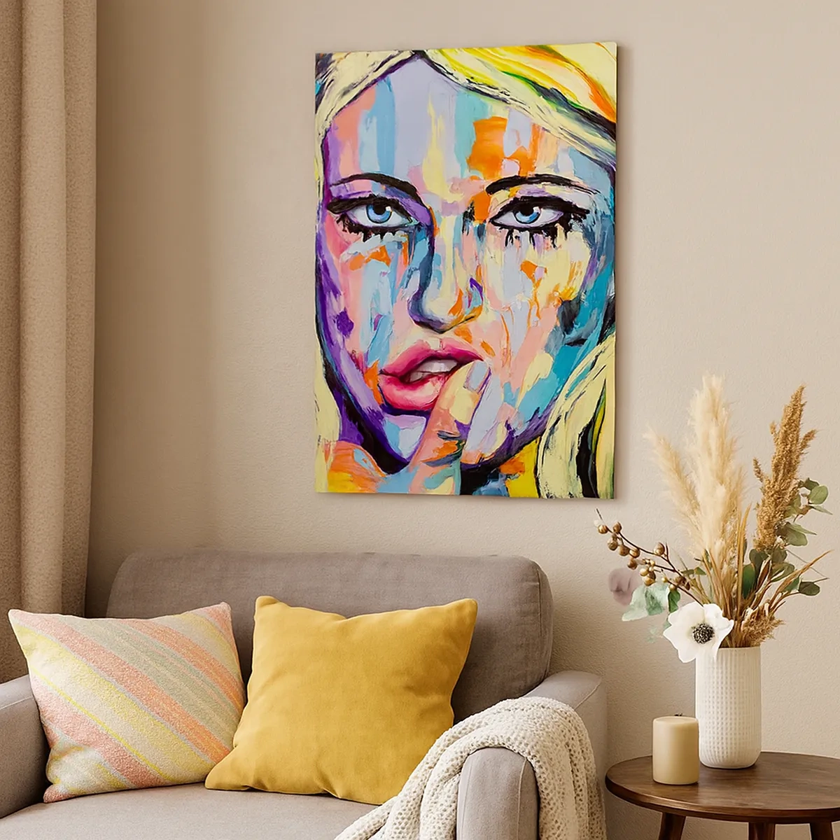 Lærredstryk - Billede på lærred - Se hende lige i øjnene - 50x70 cm