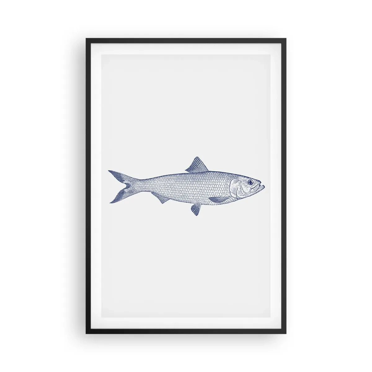 Plakat i sort ramme - Hilsner fra de nordlige have - 61x91 cm