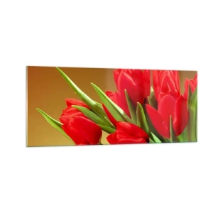 Billede på glas - En flok forårsglæde - 100x40 cm