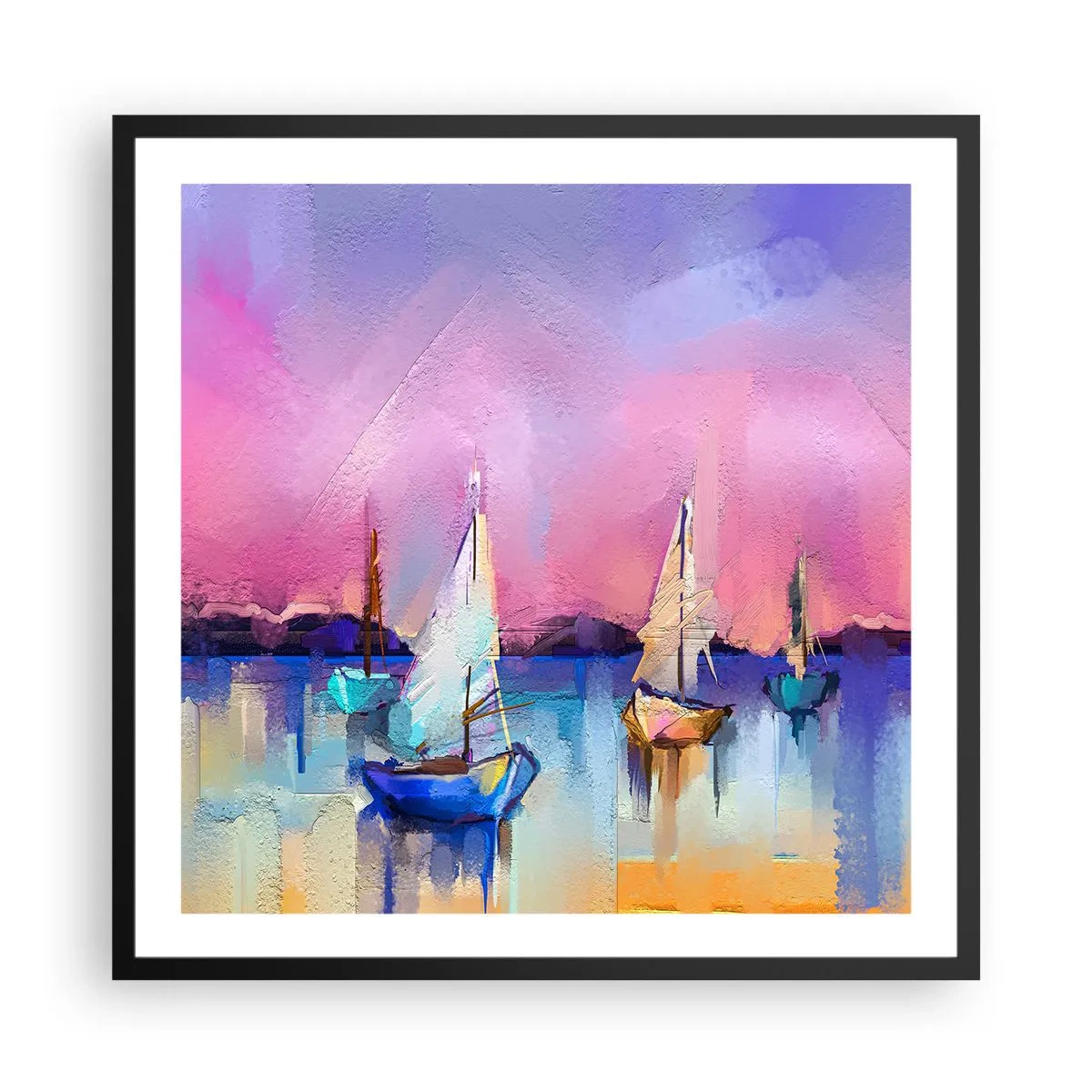 Plakat i sort ramme - Retning: brede farvande - 60x60 cm