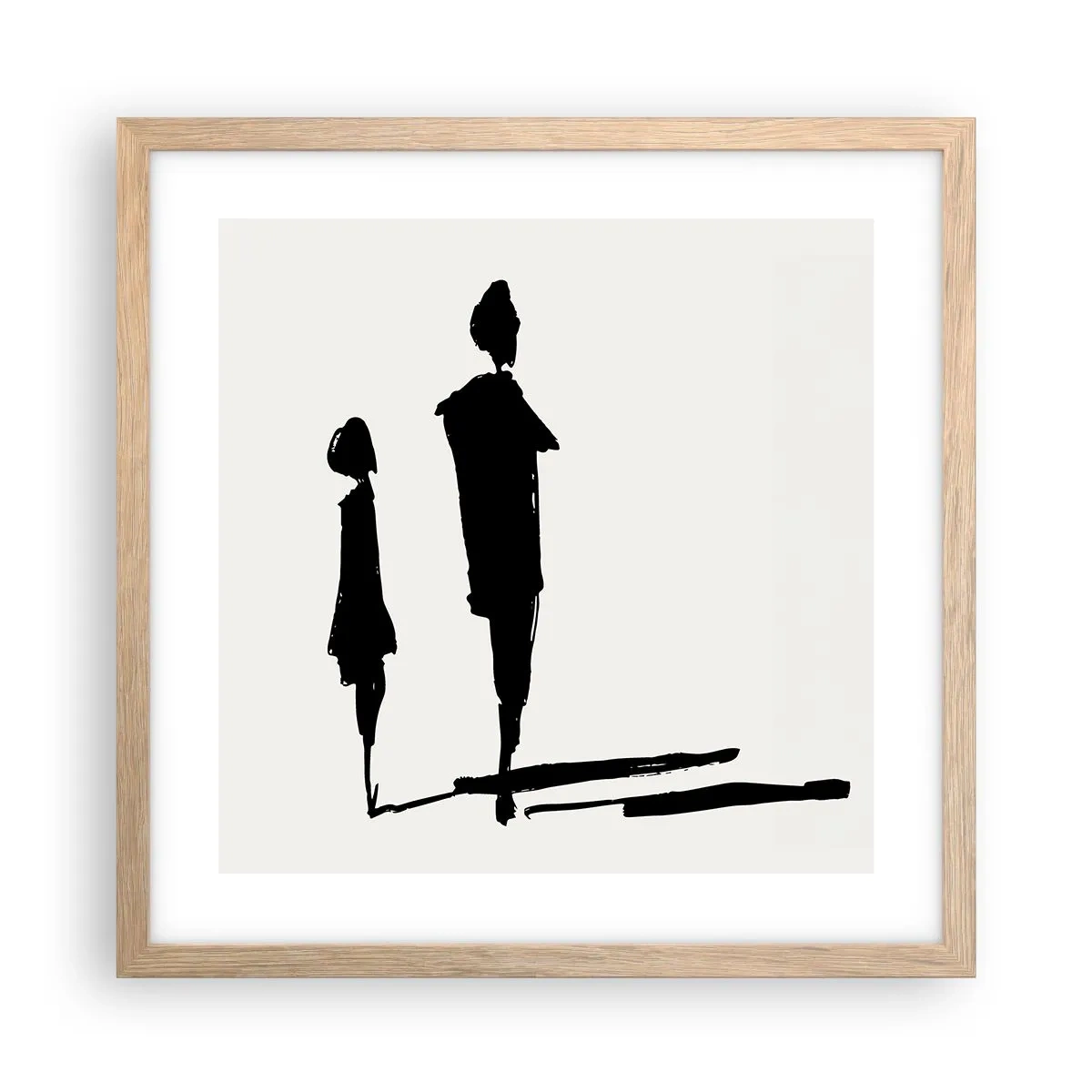 Plakat i ramme af lyst egetræ - Sikkert sammen? - 40x40 cm