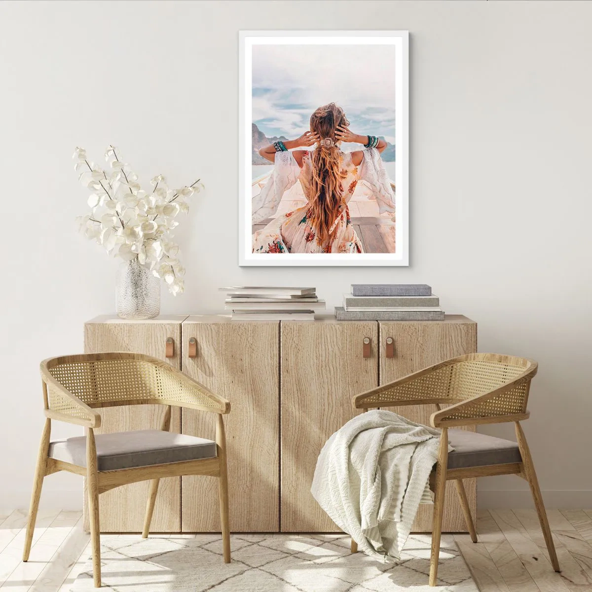 Plakat i hvid ramme - På vej mod lykken - 30x40 cm