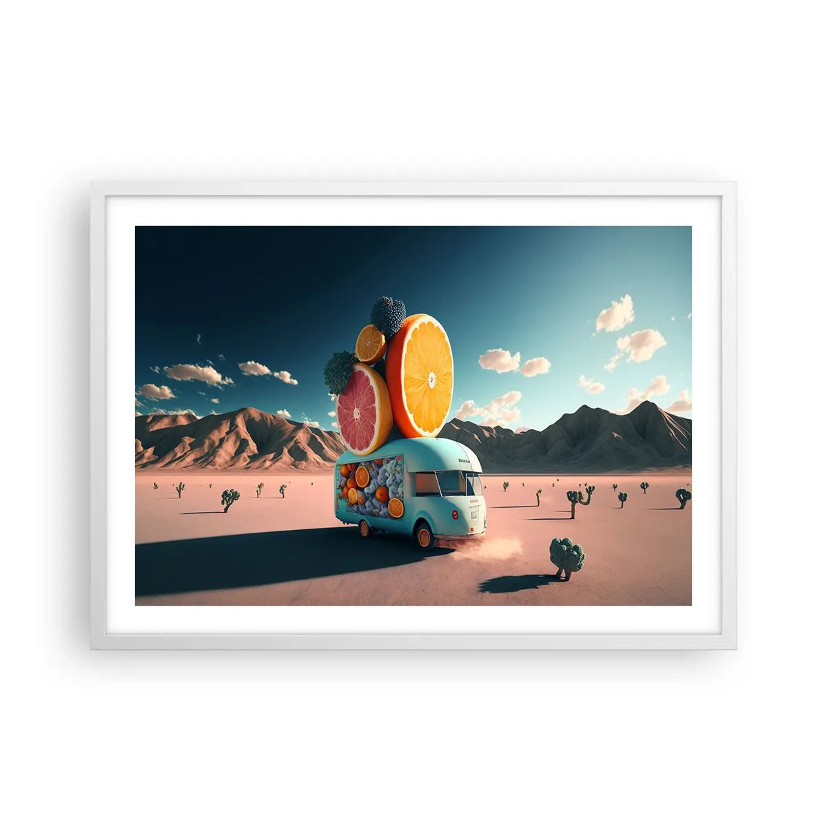 Plakat i hvid ramme - En smag af ferie - 70x50 cm