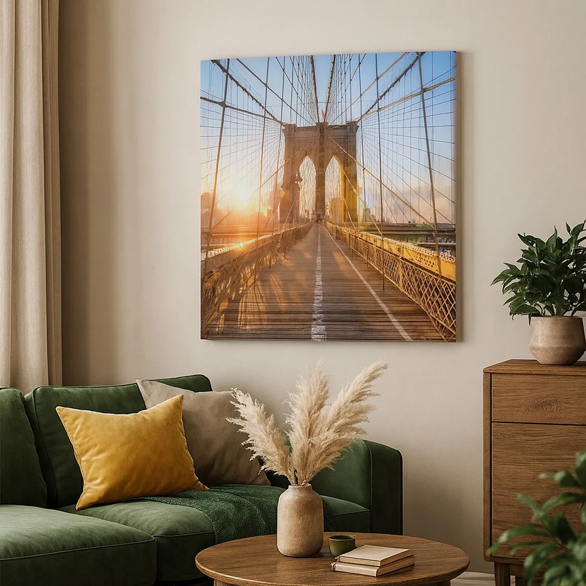 Lærredstryk - Billede på lærred - På den gyldne bro - 30x30 cm