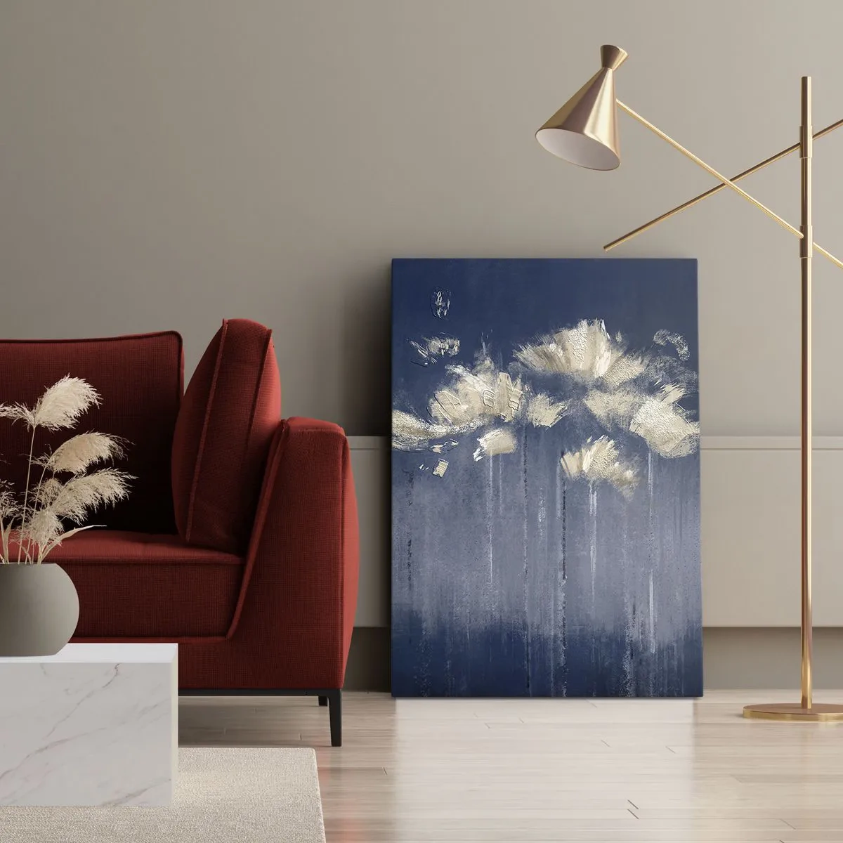 Lærredstryk - Billede på lærred - Som kronblade i vinden - 45x80 cm