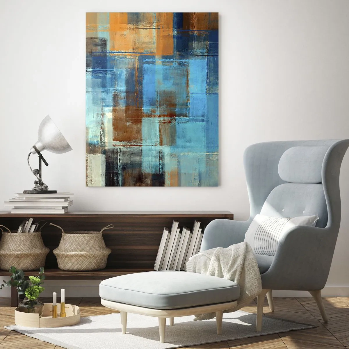 Billede på glas - Gennem det blå slør - 50x70 cm