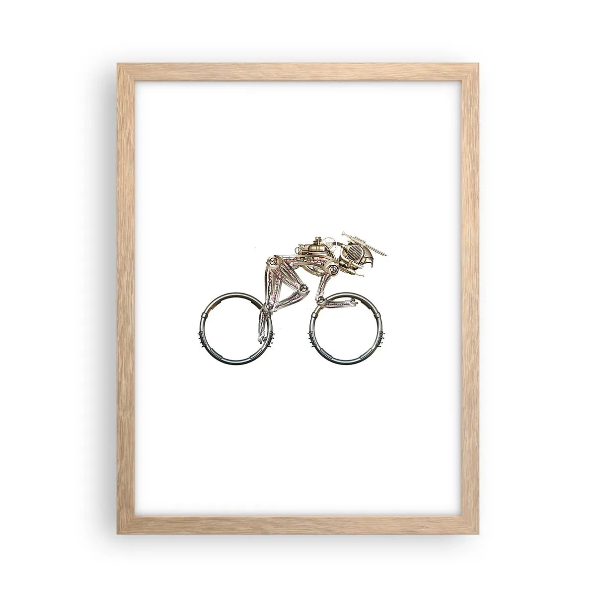 Plakat i ramme af lyst egetræ - En fantastisk maskine - 30x40 cm