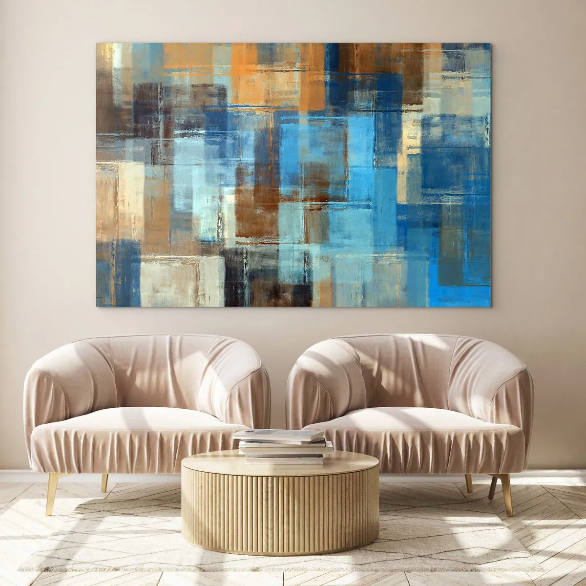 Billede på glas - Gennem det blå slør - 120x80 cm