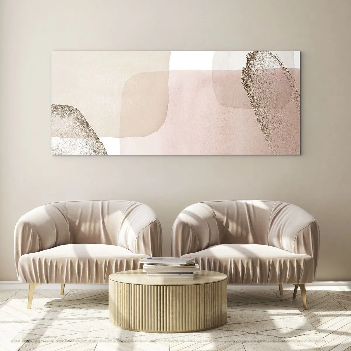 Billede på glas - Et kig gennem farver - 140x50 cm