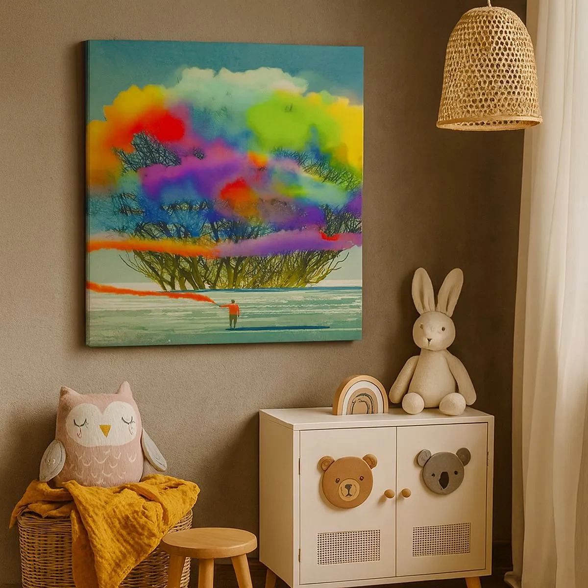 Lærredstryk - Billede på lærred - Giv liv til denne verden - 30x30 cm