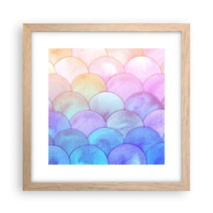 Plakat i ramme af lyst egetræ - Perleskaller - 30x30 cm