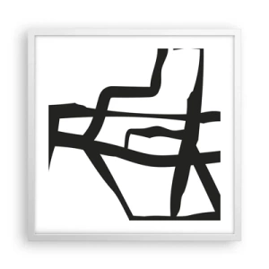 Plakat i hvid ramme - Sort og hvid konstruktion - 50x50 cm