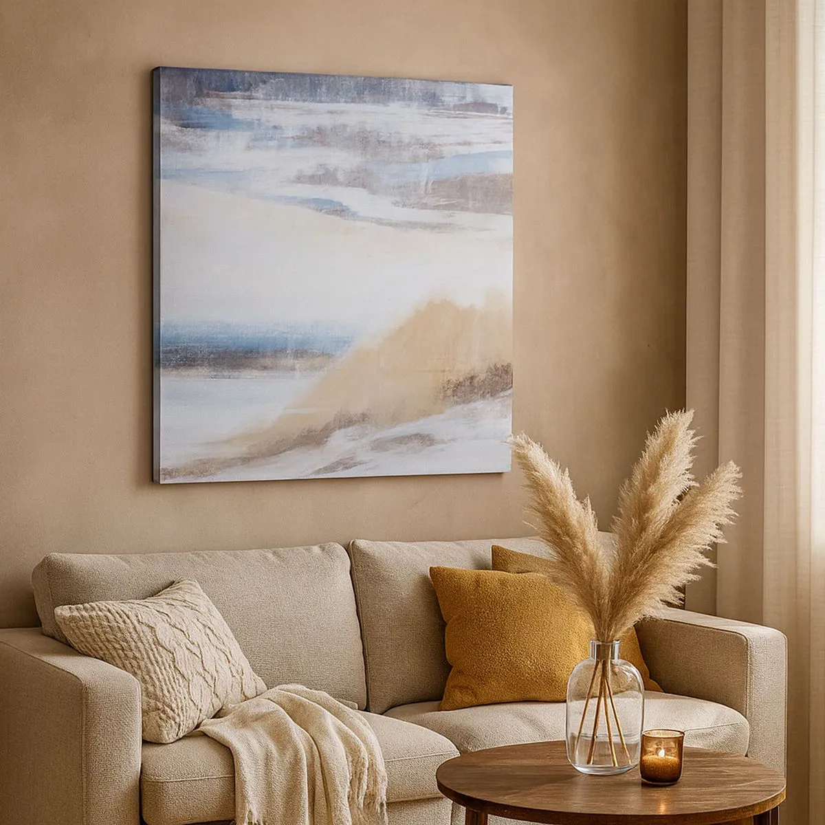 Lærredstryk - Billede på lærred - Vinterkomposition - 30x30 cm