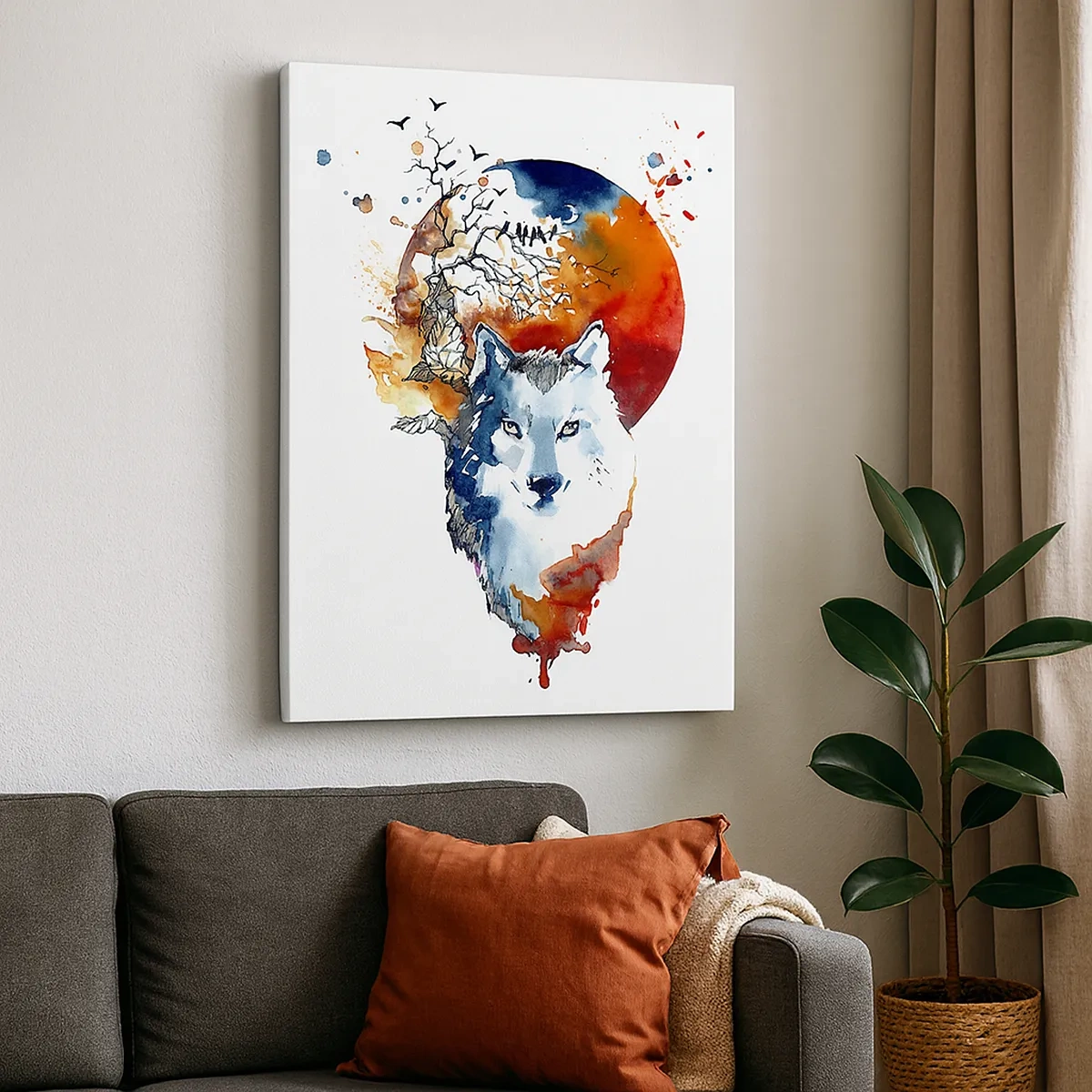 Lærredstryk - Billede på lærred - Næse til næse med natten - 50x70 cm