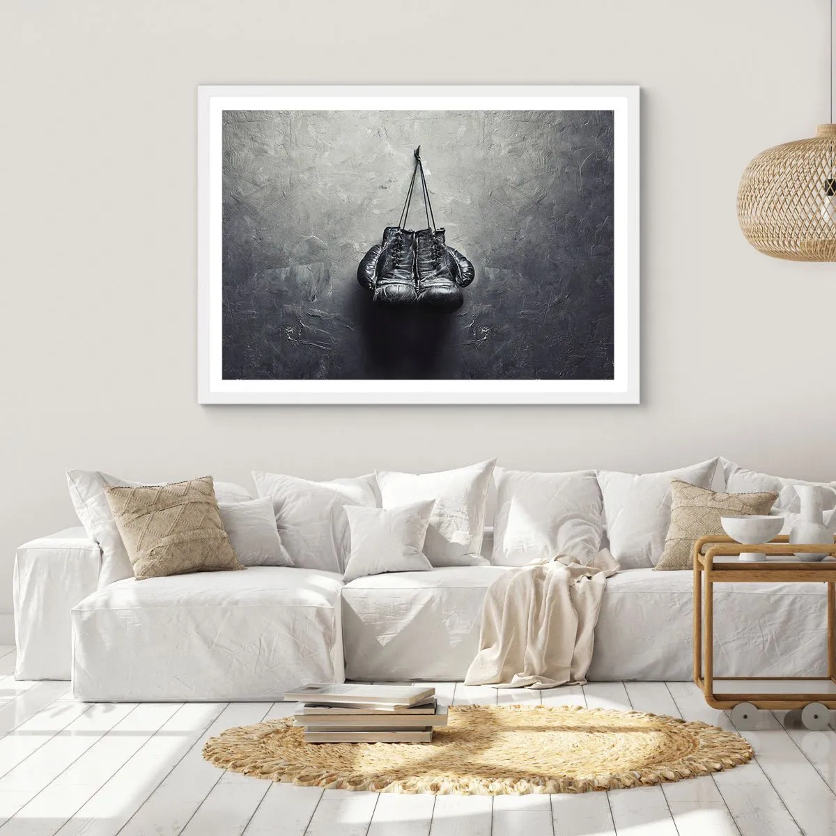 Plakat i hvid ramme - En tid med kamp og en tid med fred - 40x30 cm