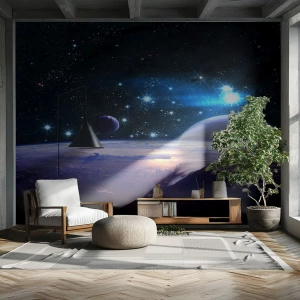 Fototapet Premium Sand - Er du stadig alene? - Kosmos, Jorden, Univers - 100x70 cm