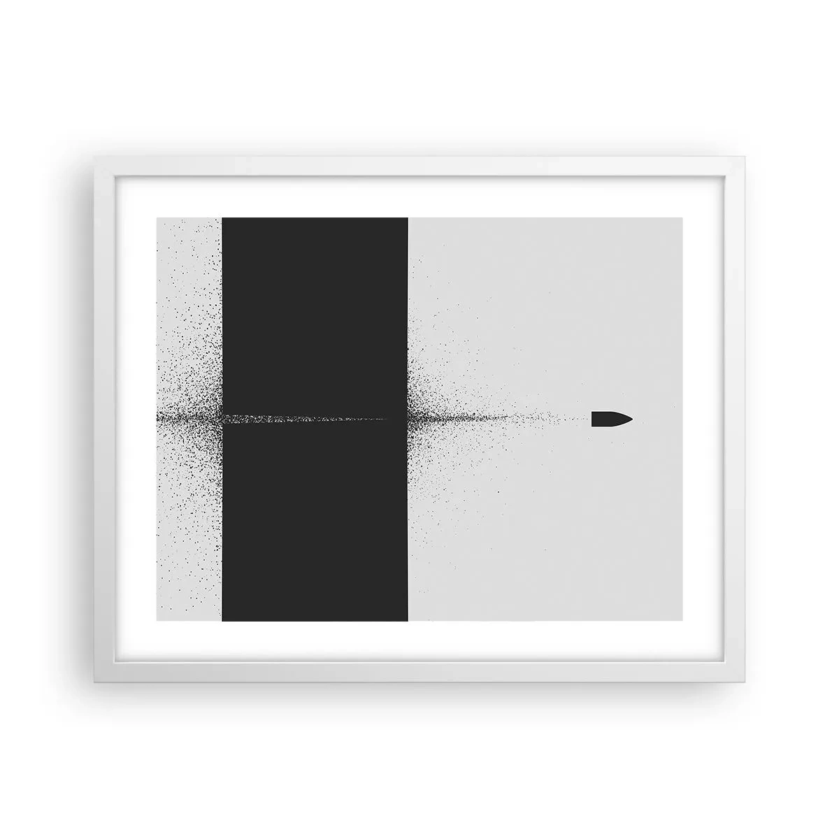 Plakat i hvid ramme - Lige til sagen - 50x40 cm