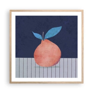 Plakat i ramme af lyst egetræ - Konveksitet og plan - 60x60 cm