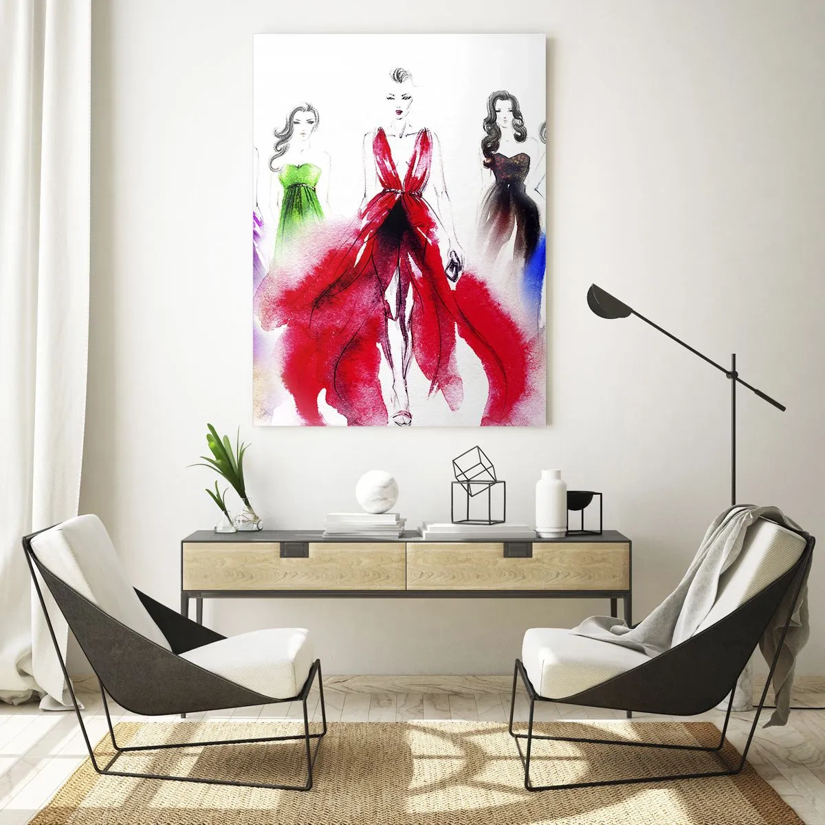 Billede på glas - Stemninger til outfits - 50x70 cm