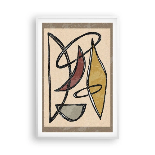 Plakat i hvid ramme - Komposition - buer og ovaler - 61x91 cm