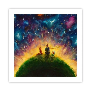 Plakat - Kærlighed og venskab - hele verden - 50x50 cm