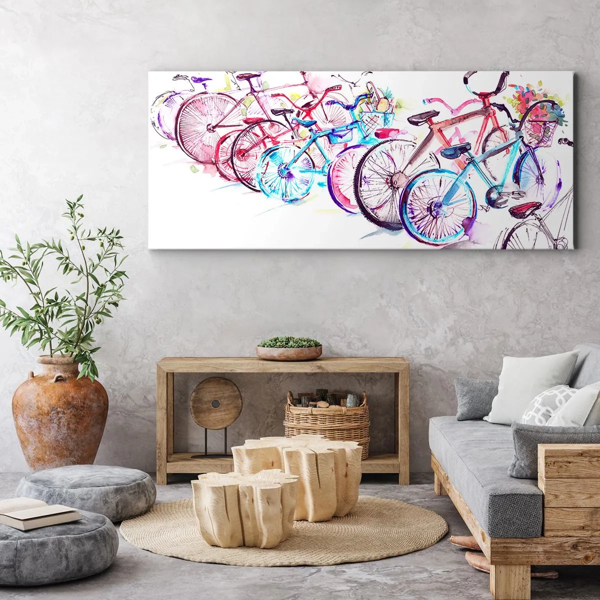 Lærredstryk - Billede på lærred - Antimoto klubmøde - 140x50 cm
