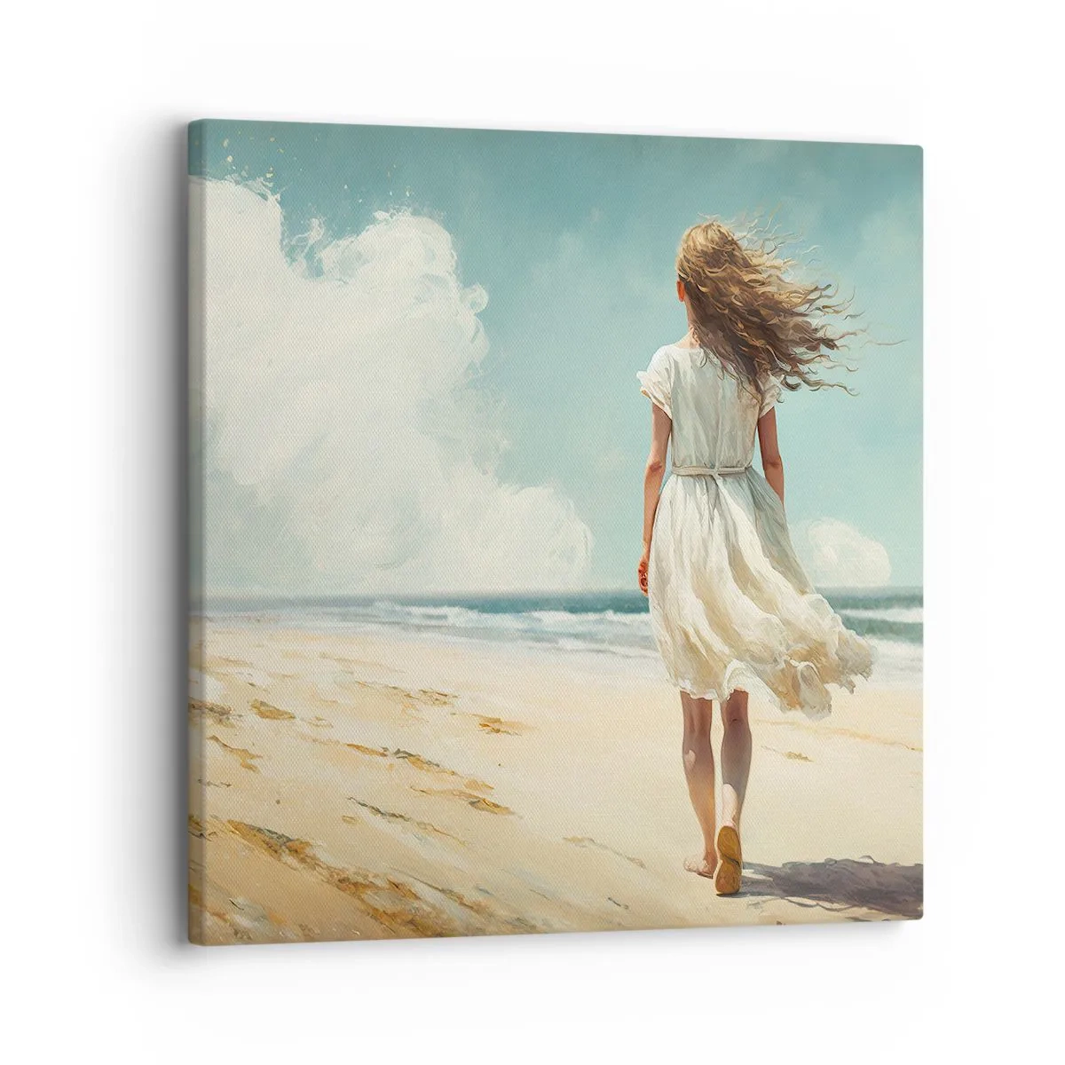 Lærredstryk - Billede på lærred - At møde solen og vinden - 30x30 cm