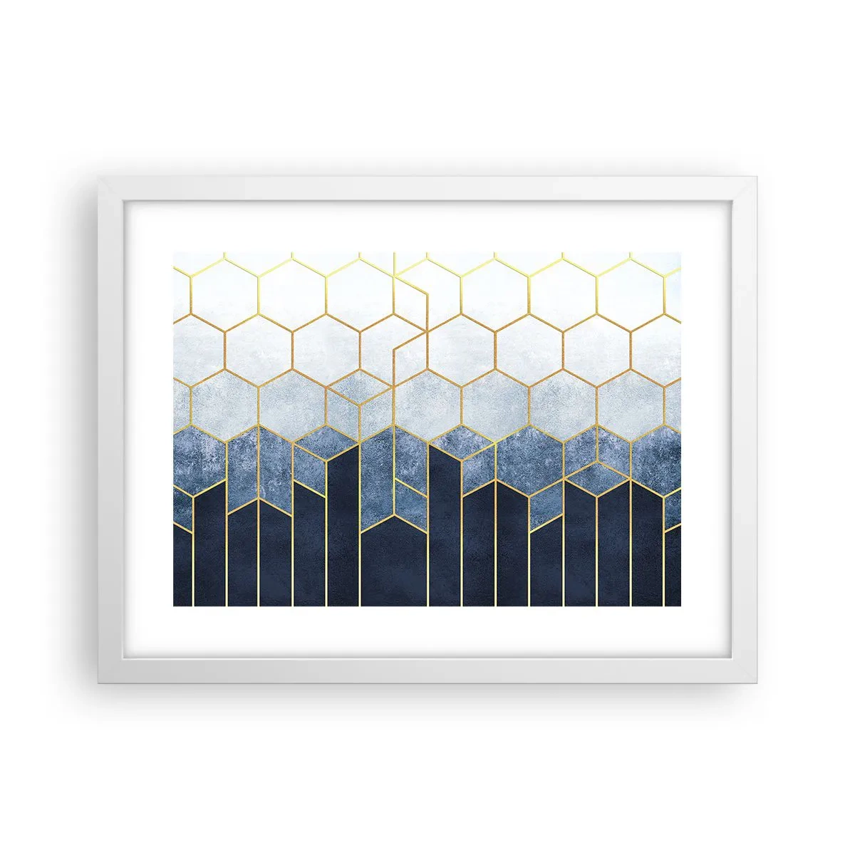 Plakat i hvid ramme - Komposition i synkoperet rytme - 40x30 cm