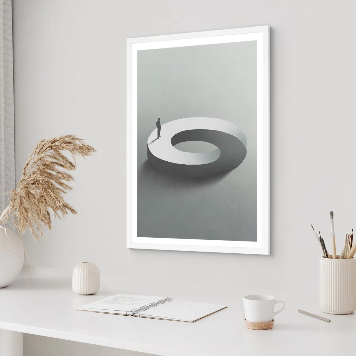 Plakat i hvid ramme - Og vær klog - 30x40 cm