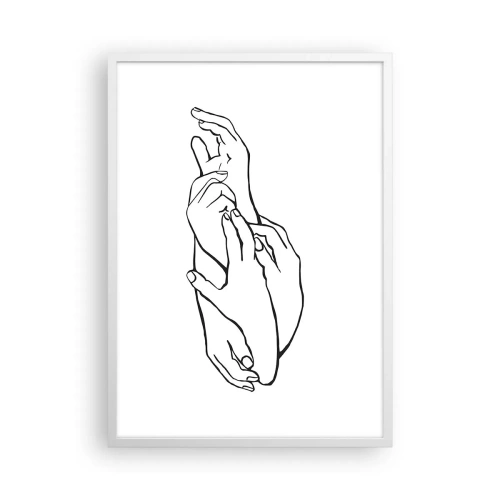 Plakat i hvid ramme - God berøring - 50x70 cm