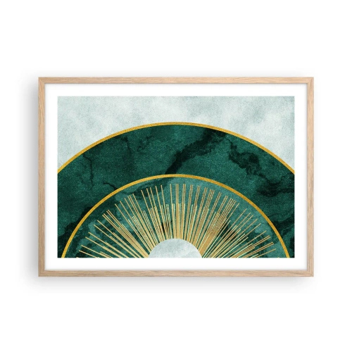 Plakat i ramme af lyst egetræ - Et anderledes solsystem - 70x50 cm