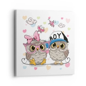 Lærredstryk - Billede på lærred - Lad os elske hinanden! - 30x30 cm