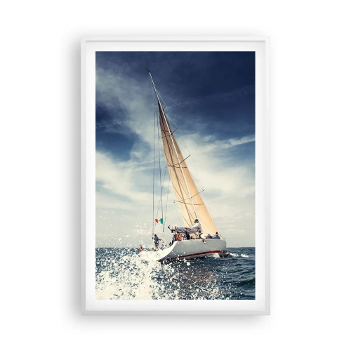 Plakat i hvid ramme - De kan ikke indhente os! - 61x91 cm