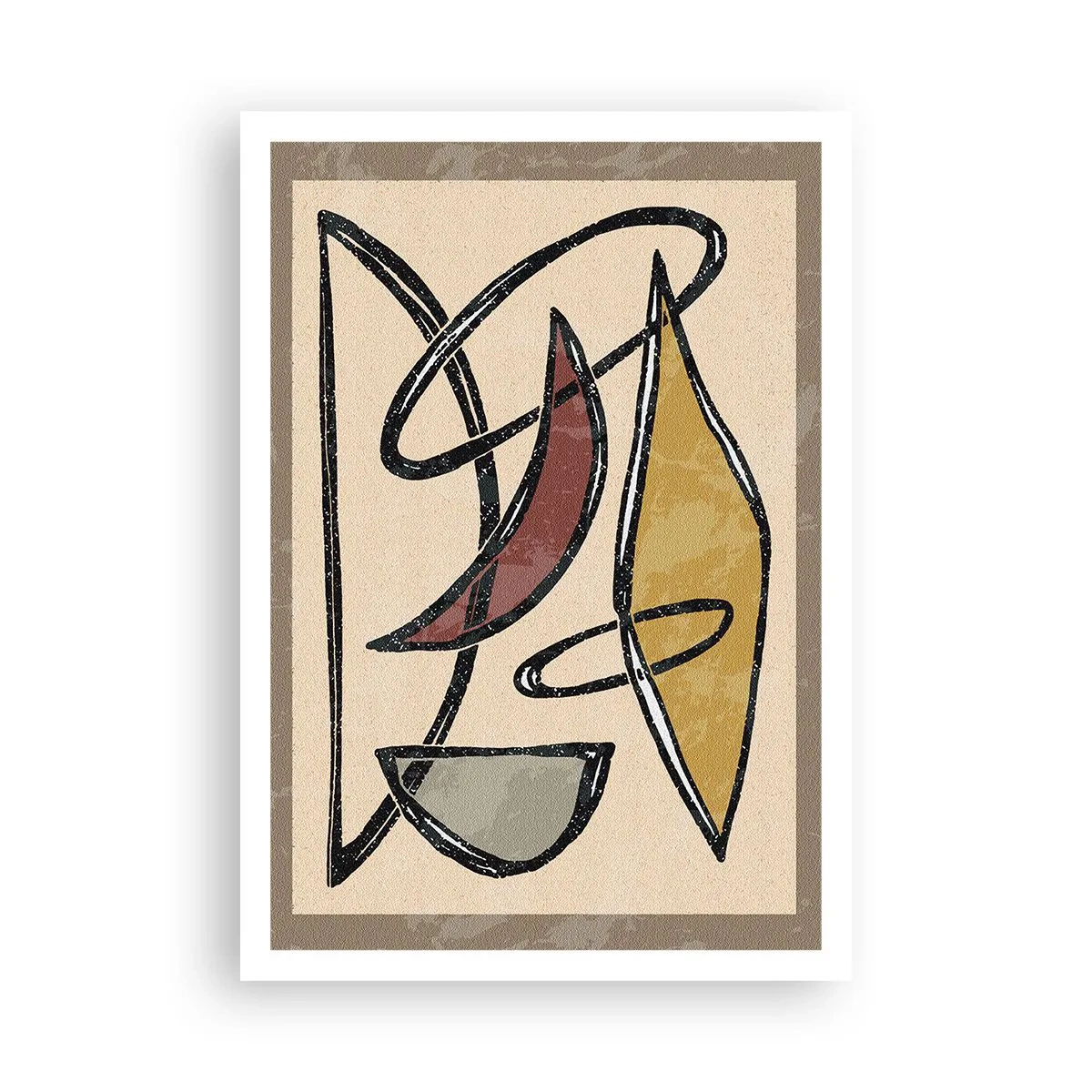 Plakat - Komposition - buer og ovaler - 70x100 cm